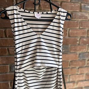 Boob Design Maternity/Nursing Black Stripe Dress